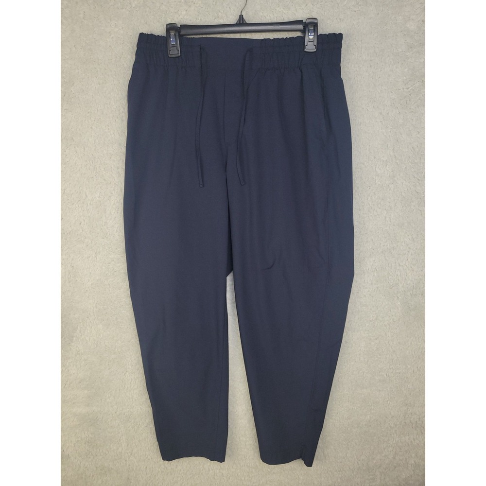 StretchTech Women's Quick Dry Pants L Navy Blue Lightweight Elastic Waist Travel